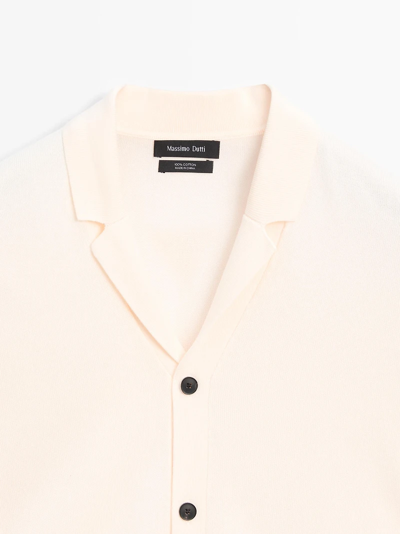 Short sleeve knit overshirt