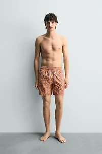 ABSTRACT PRINT LONG SWIMSUIT