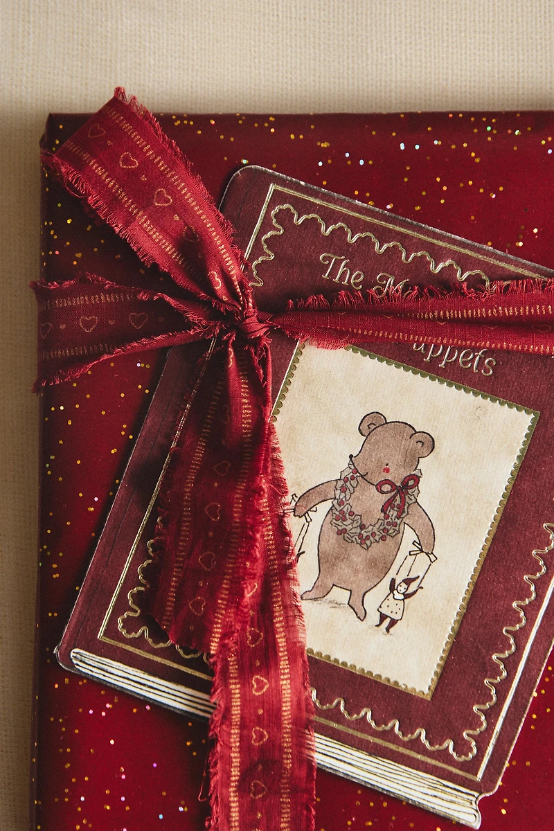 RUBAN CADEAUX CŒUR FRANGES NOËL