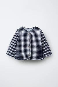 GINGHAM CHECK PUFFER JACKET