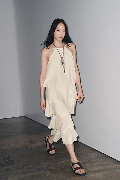 ZW COLLECTION RUFFLED HALTER DRESS