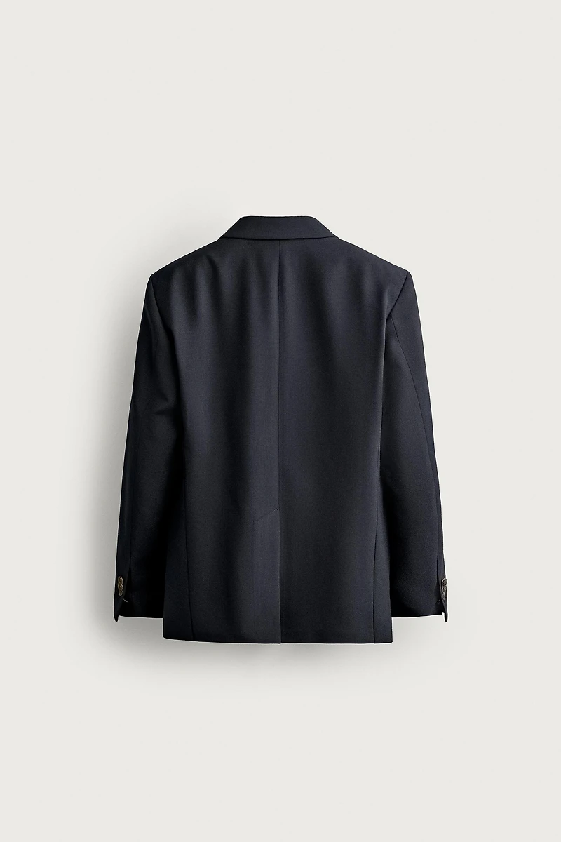 GOLD BUTTON DOUBLE BREASTED BLAZER