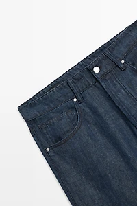 100% linen wide-leg jeans
