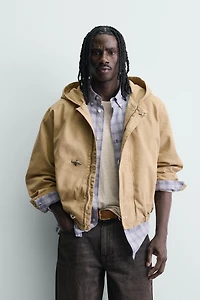 RELAXED FIT HOODED FIREMAN CLASP JACKET