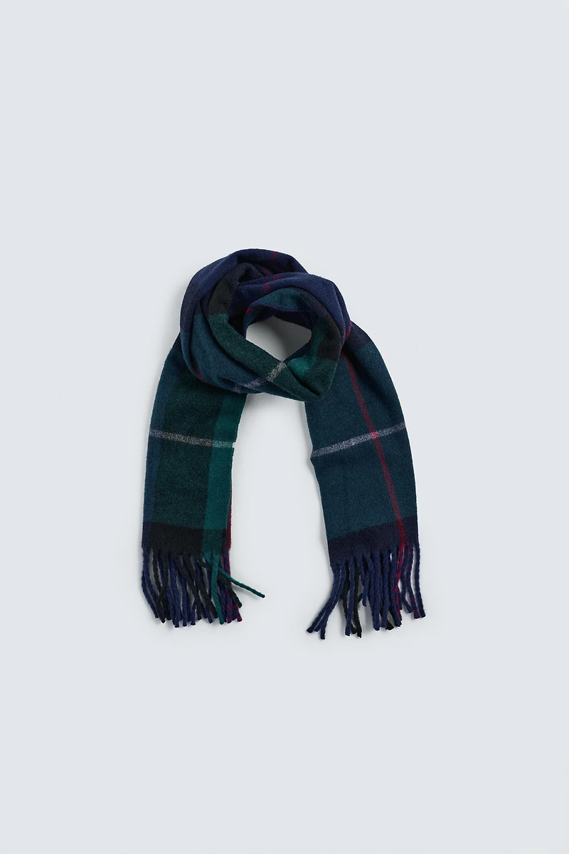 WOOL BLEND PLAID SCARF AARON LEVINE X ZARA