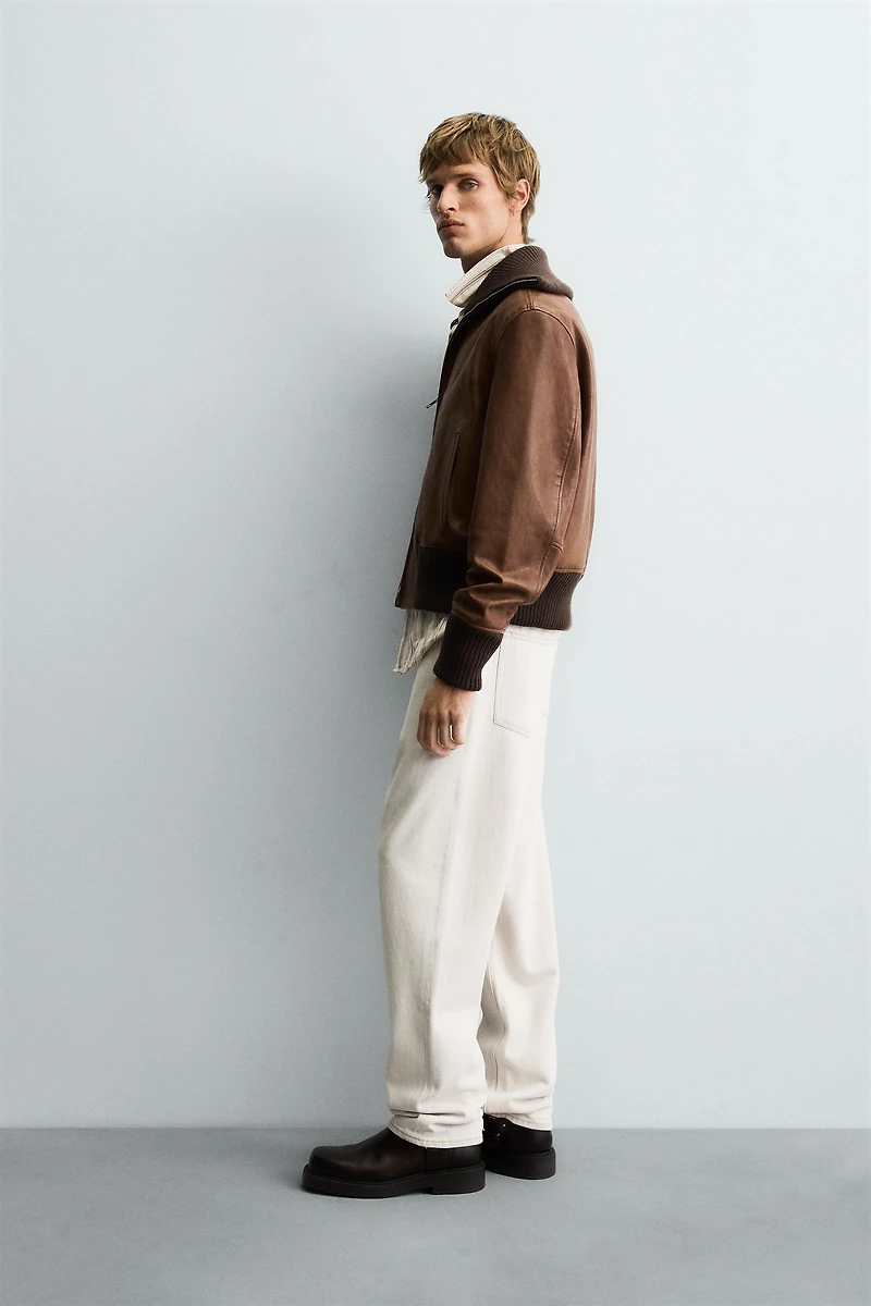 REGULAR FIT LEATHER JACKET
