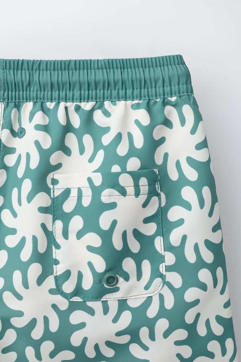 6-14 YEARS/ SPIRAL PRINT SWIM SHORTS