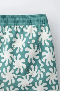 6-14 YEARS/ SPIRAL PRINT SWIM SHORTS