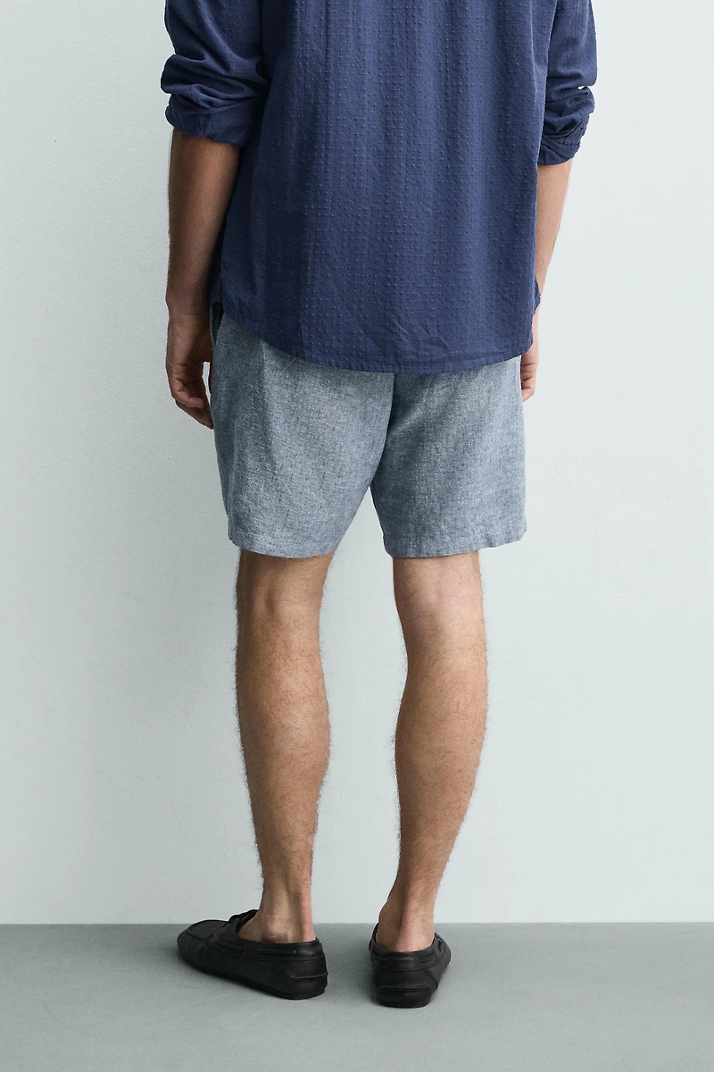 REGULAR FIT TEXTURED SHORTS