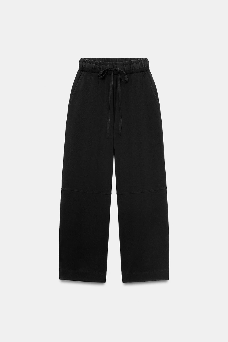 HEAVY COTTON WIDE LEG PANTS