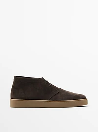 Soft split suede ankle boots