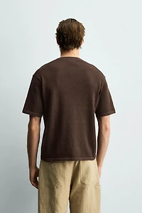 KNIT HENLEY SHIRT COTTON - LINEN