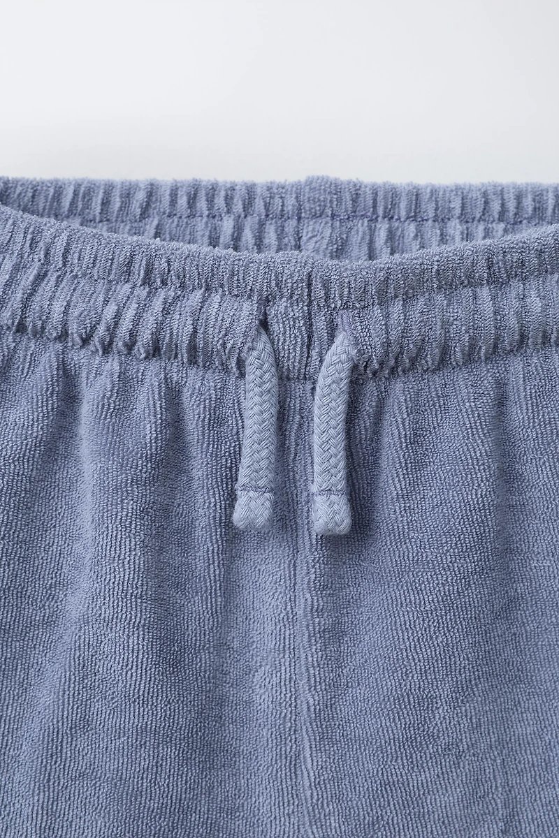 TOWEL EFFECT POLO AND BERMUDA JOGGING SET