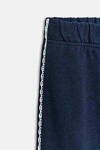LACE TRIM WIDE SWEATPANTS
