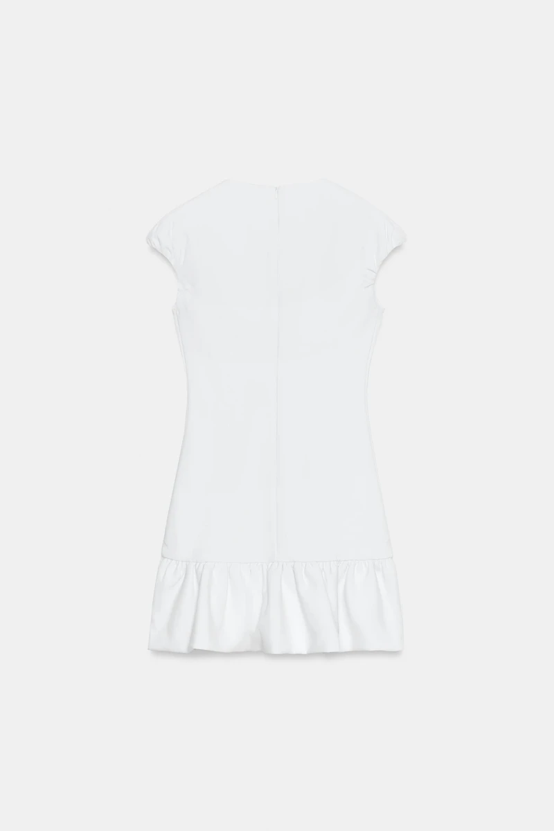 RUFFLED HEM MINI DRESS