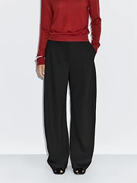 Pantalon à pinces laine