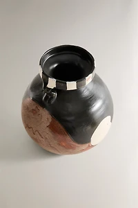 PAINTED STONEWARE VASE