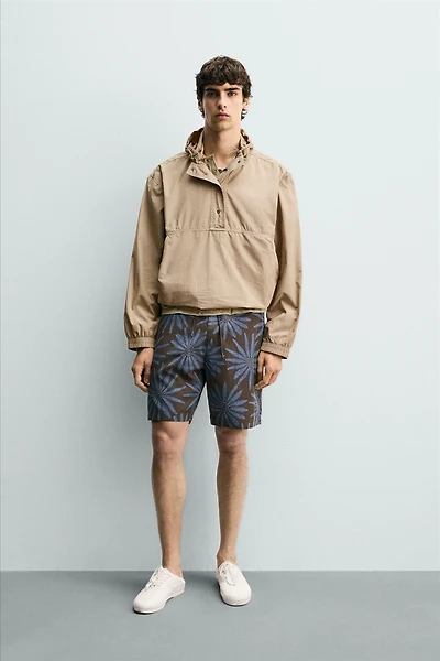 RELAXED FIT HOODED POUCH POCKET JACKET