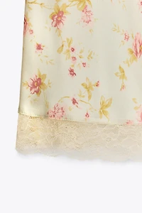 FLORAL SATIN SHORT DRESS