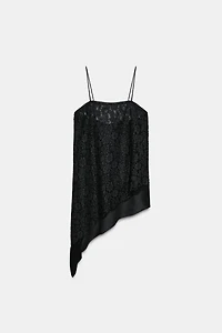 ASYMMETRIC LACE LONG TOP
