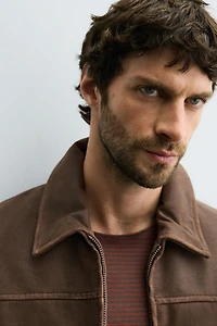 CROPPED FIT LEATHER JACKET