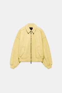 100% LEATHER BOMBER JACKET