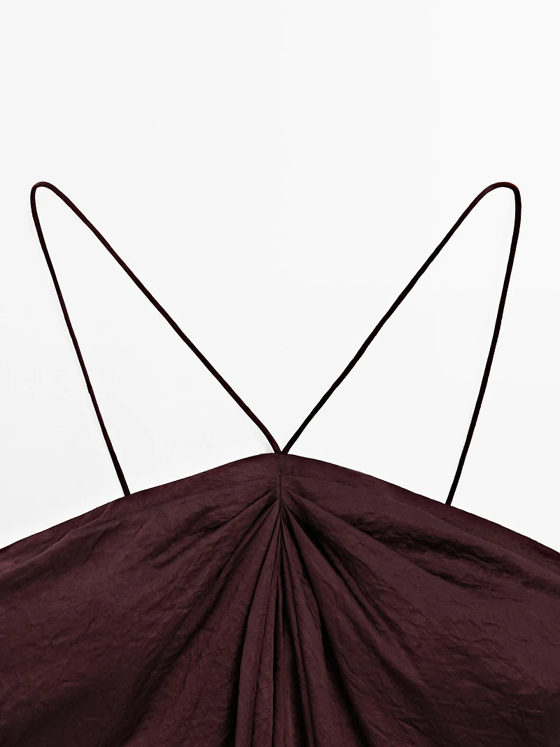 Draped satin midi dress - STUDIO