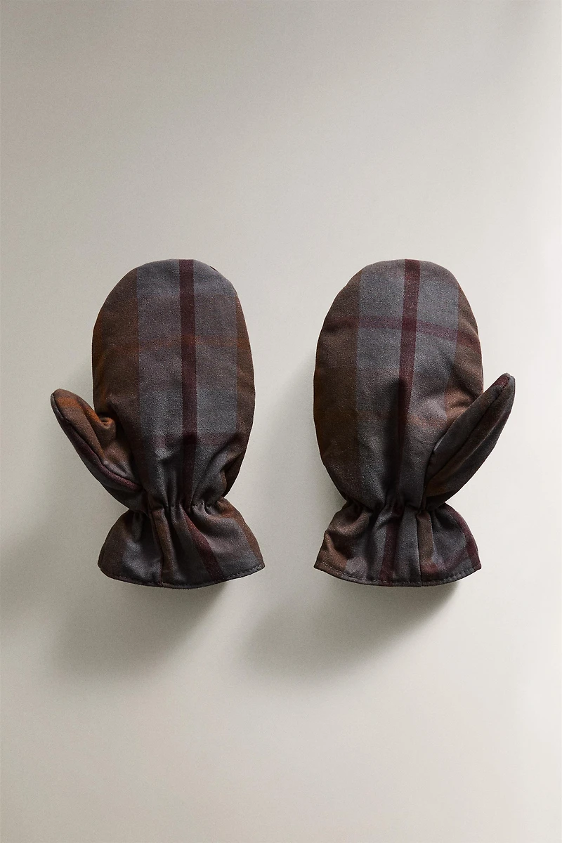 CHILDREN'S TARTAN CHECK MITTENS