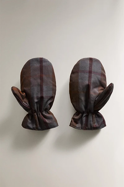 CHILDREN'S TARTAN CHECK MITTENS