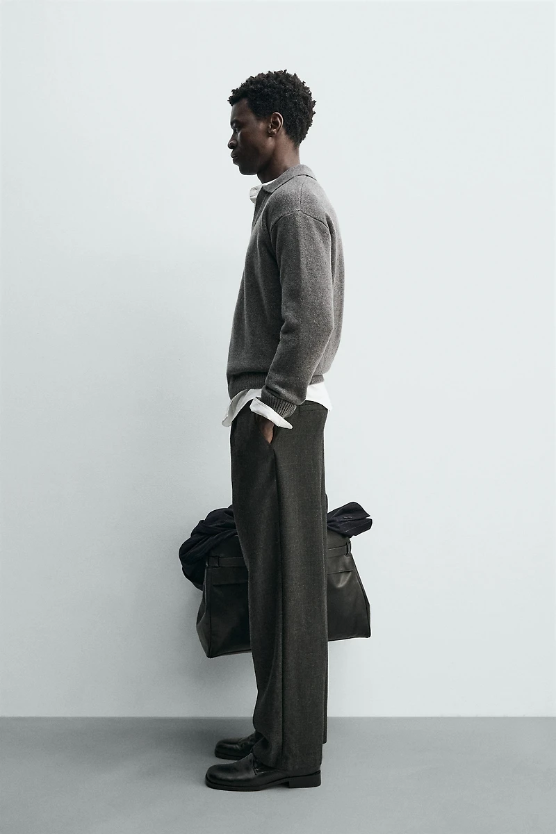 WOOL - CASHMERE KNIT POLO SHIRT