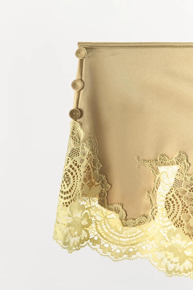 SATIN EFFECT LACE PANTIES