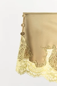 SATIN EFFECT LACE PANTIES