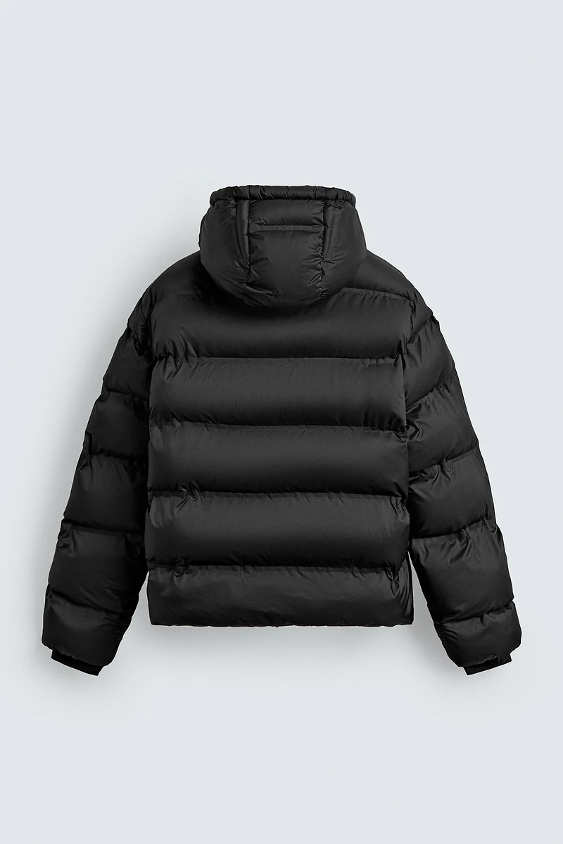 WATER REPELLENT HOODED PUFFER JACKET
