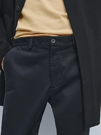 Slim fit trousers with elastic side detail