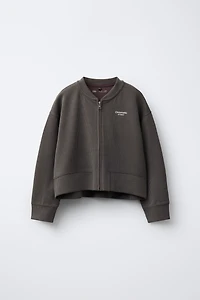 RIBBED BOMBER JACKET WITH MODAL