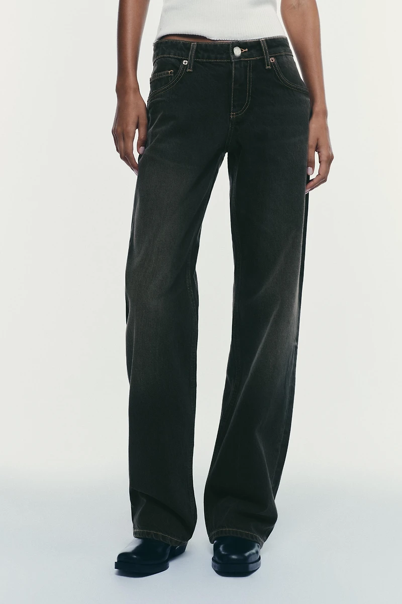 TRF LOW RISE WIDE LEG JEANS