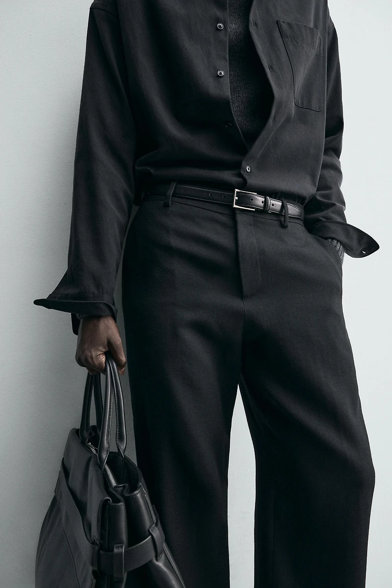 100% WOOL STRAIGHT FIT PANTS