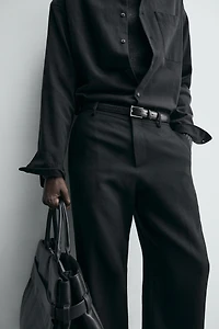 100% WOOL STRAIGHT FIT PANTS