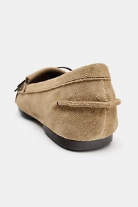 LEATHER FRINGED LOAFERS