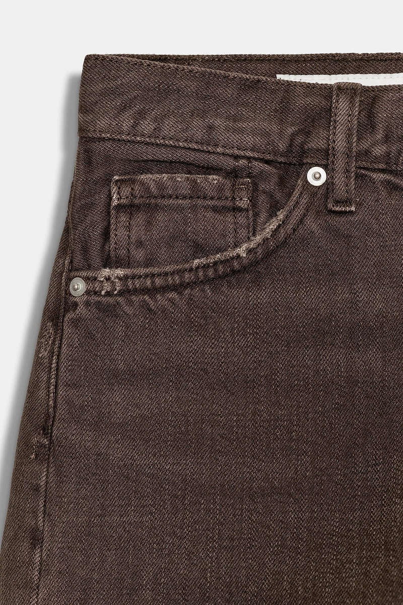 SHORT EN DENIM TRF COULEUR TAILLE MI-HAUTE