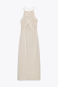 COMBINATION CROCHET MIDI DRESS