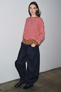 PULL 100 % LAINE À RAYURES