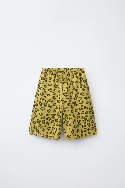 BERMUDA EN MOLLETON ANIMAL PRINT