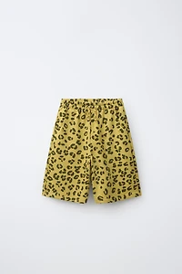 BERMUDA EN MOLLETON ANIMAL PRINT