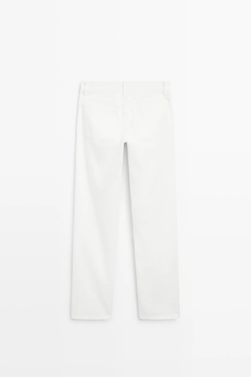 Low-rise straight-leg jeans