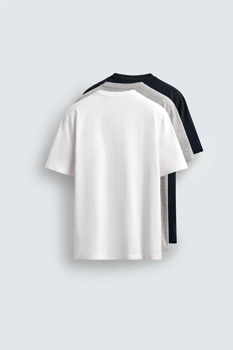 LOT DE 3 T-SHIRTS BASIC MEDIUM WEIGHT