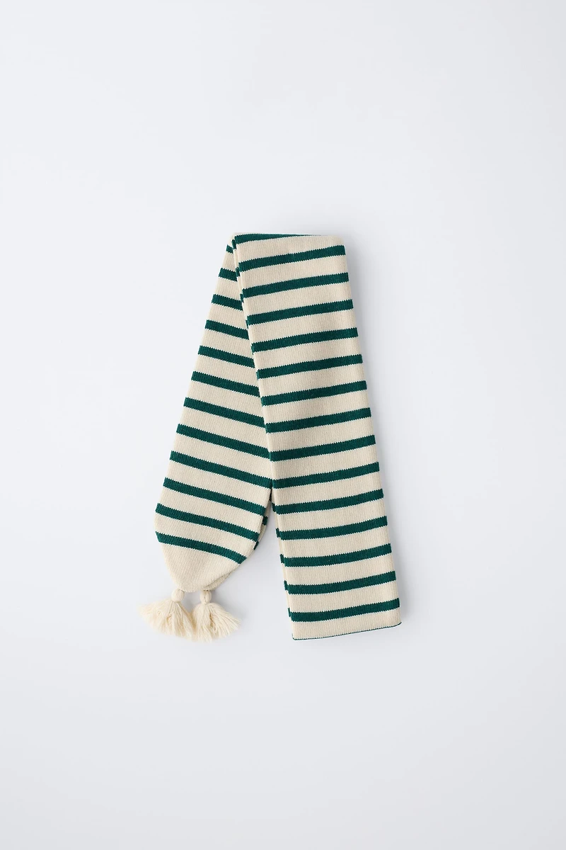 KNIT STRIPED SCARF WITH WOOL