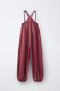 100% RAMIE STRIPED JUMPSUIT
