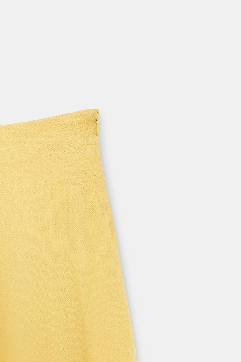 ZW COLLECTION LINEN BLEND MIDI SKIRT