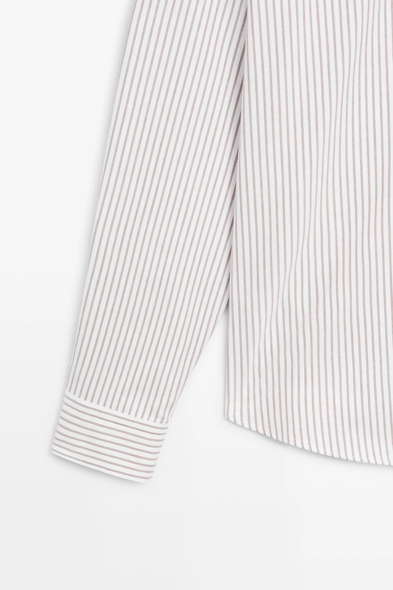 100% cotton regular fit striped shirt
